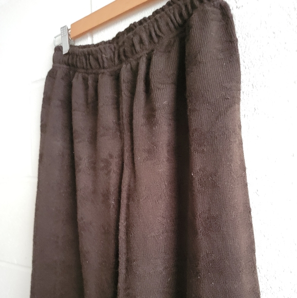 Pacific Dark Brown Vintage Knit Flare Pants w/ Micro Cutouts - Picture 3 of 7